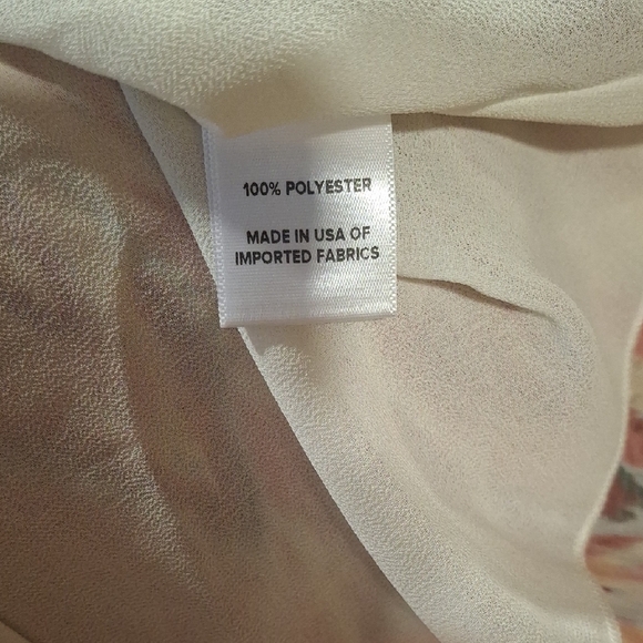 Roan+rijan Ruffled Sleeveless Blouse in Orange and Tan. - Picture 7 of 7